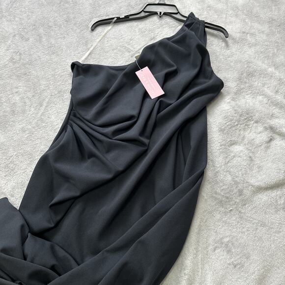 SACHIN + BABI Gown Women’s Size 20W One Shoulder Cece Navy Blue Full Length NEW - Picture 4 of 8